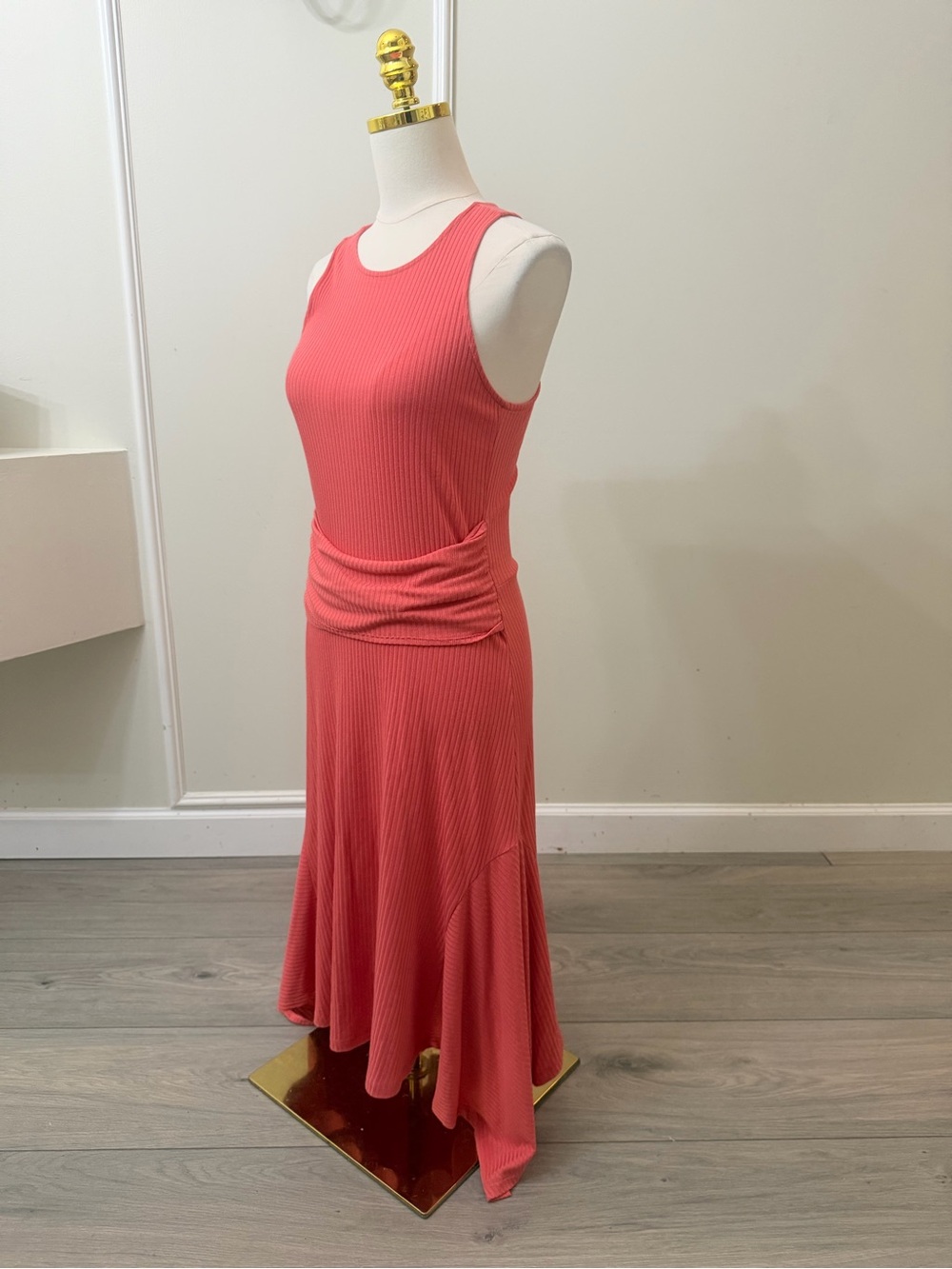 Anthropologie Coral Sleeveless Ribbed Maxi Dress - Picture 3 of 6